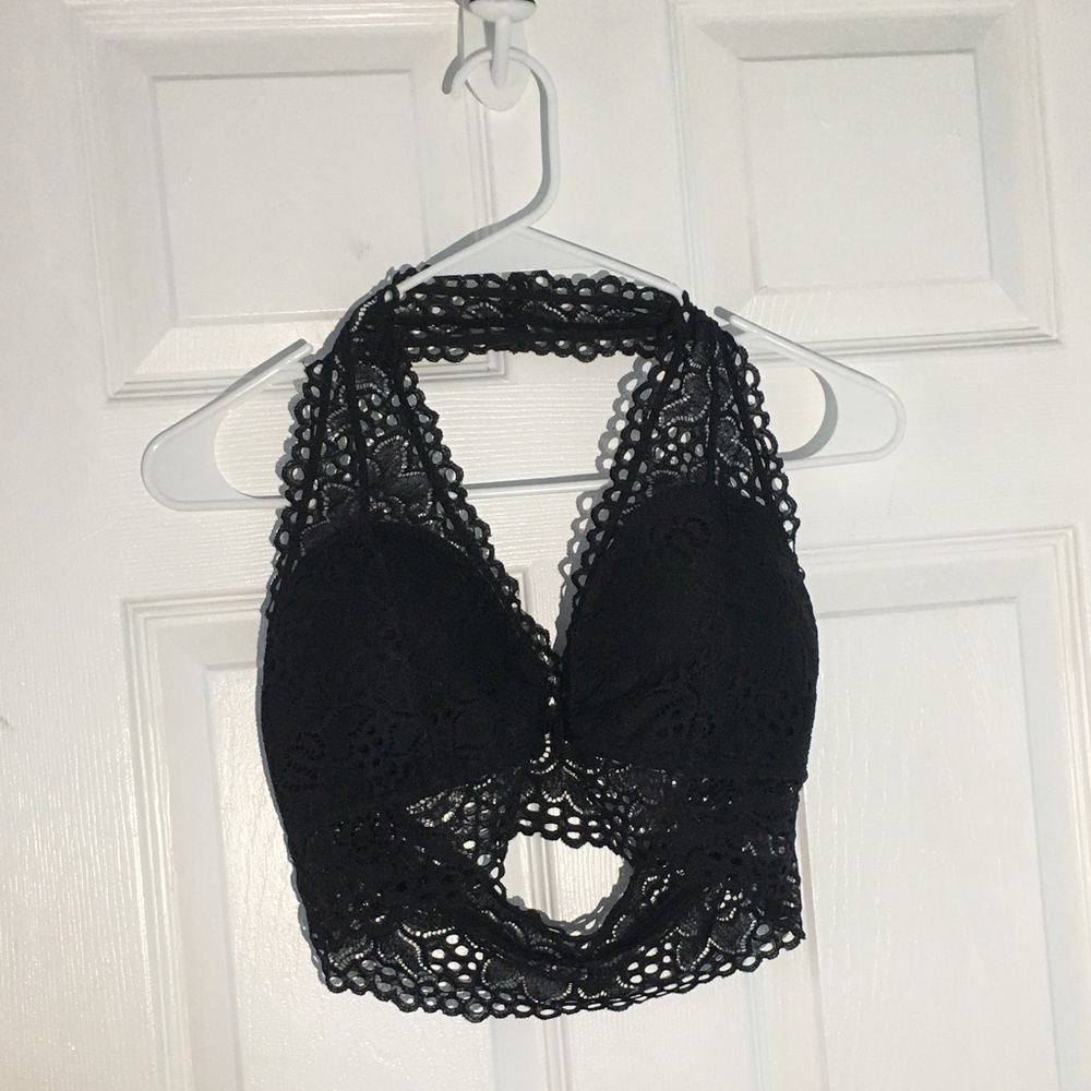 NEVER WORN BLACK HALTER BRALETTE